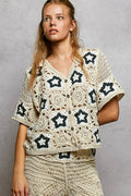 Button Front Crochet Top