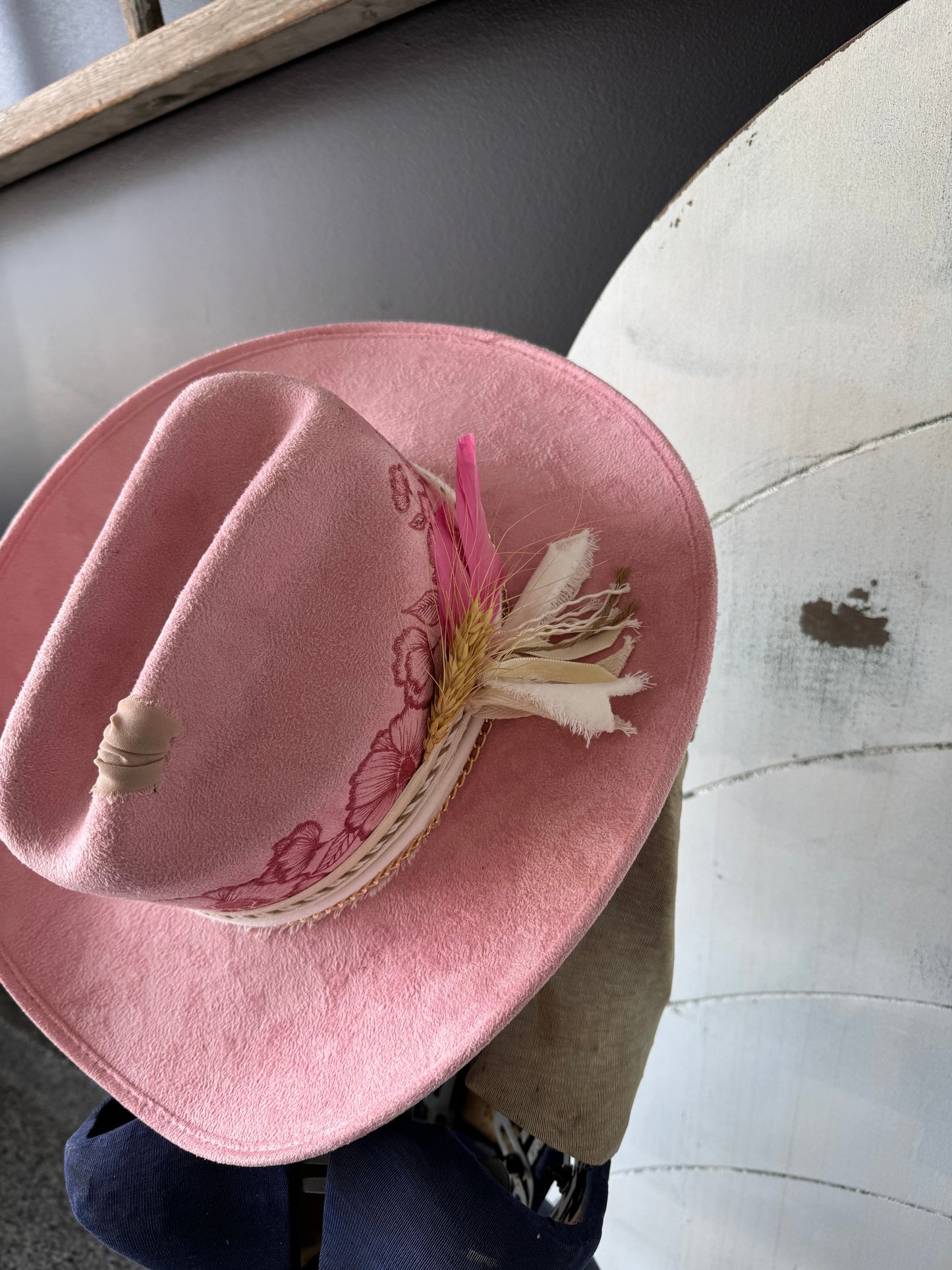 Wildflower Design Burned Hat