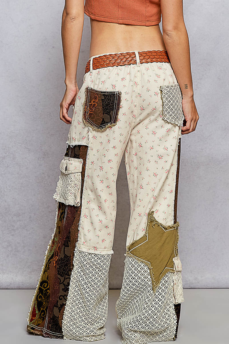 Twill Patchwork Pants