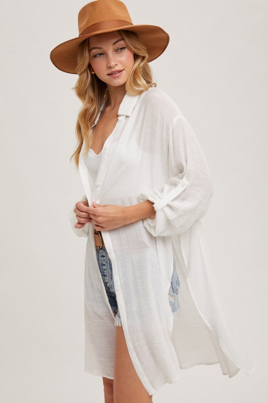 Button Up Longline Top