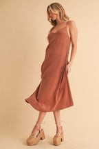 Gauze Midi Dress - Rust