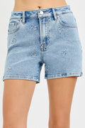 Risen High Rise Embroidered Shorts