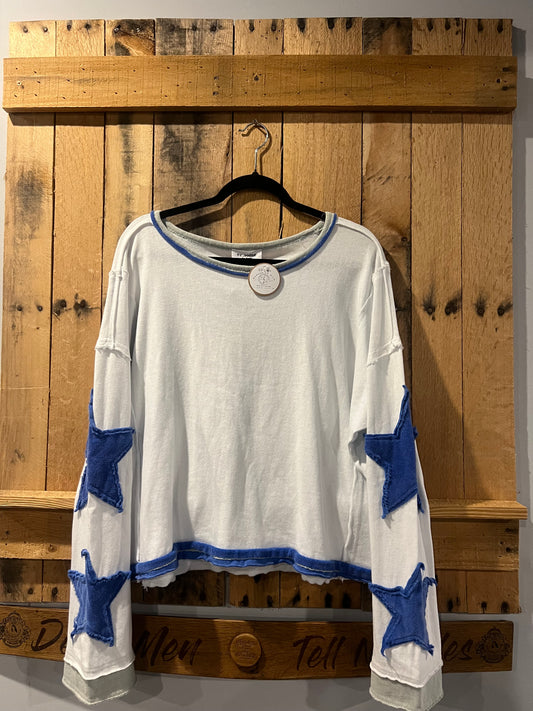 Star Patched Sleeve long sleeve top