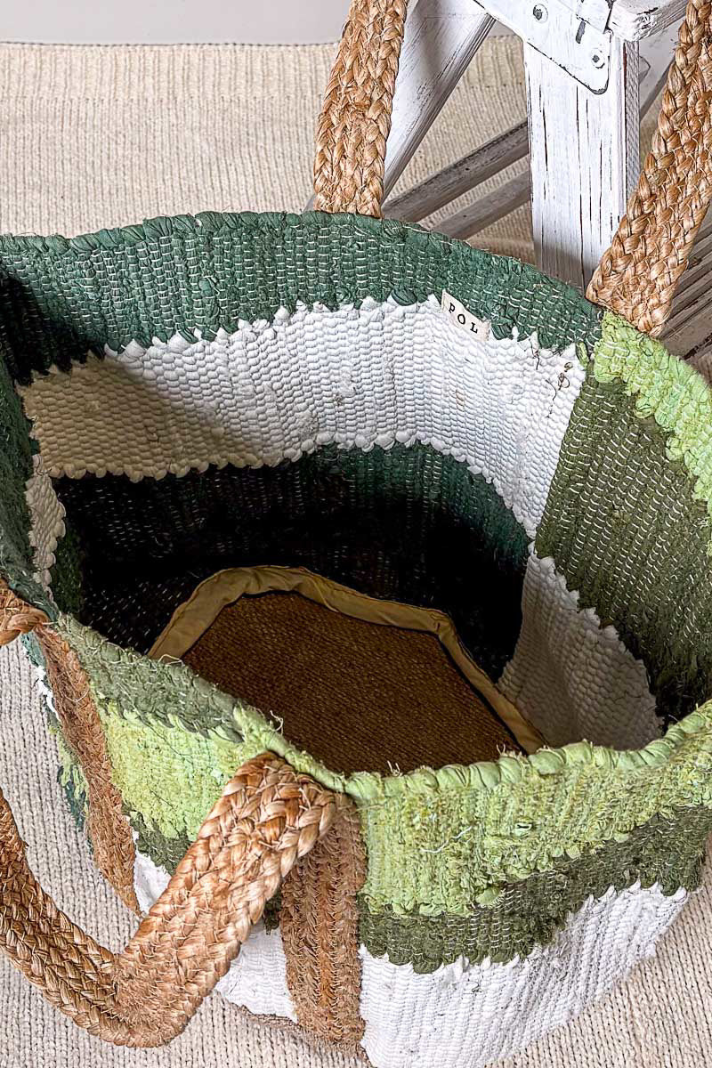 Handwoven Green/multi Tote Bag