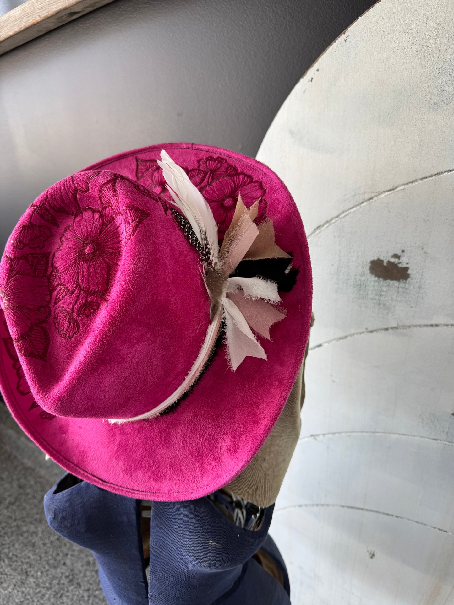 Wildflower Design Burned Hat