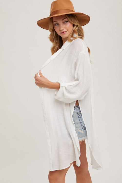 Button Up Longline Top