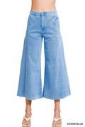 High Rise Cropped Gaucho Denim