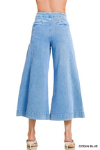 High Rise Cropped Gaucho Denim
