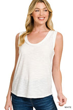 Raw Edge Slub Tank Top