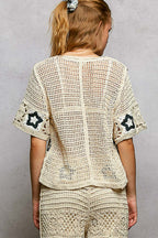 Button Front Crochet Top