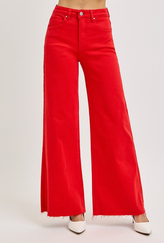 High Rise Wide Leg Palazzo Pants - Fiesta