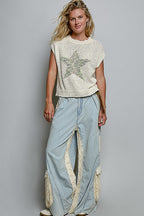 Star Print Lightweight KnitTop