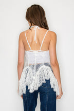 Ruffled Lace Cami Layering Top