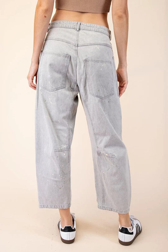Splatter Paint Barrel Jeans