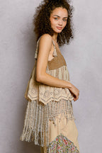 Boho Ruffled Shell Tank