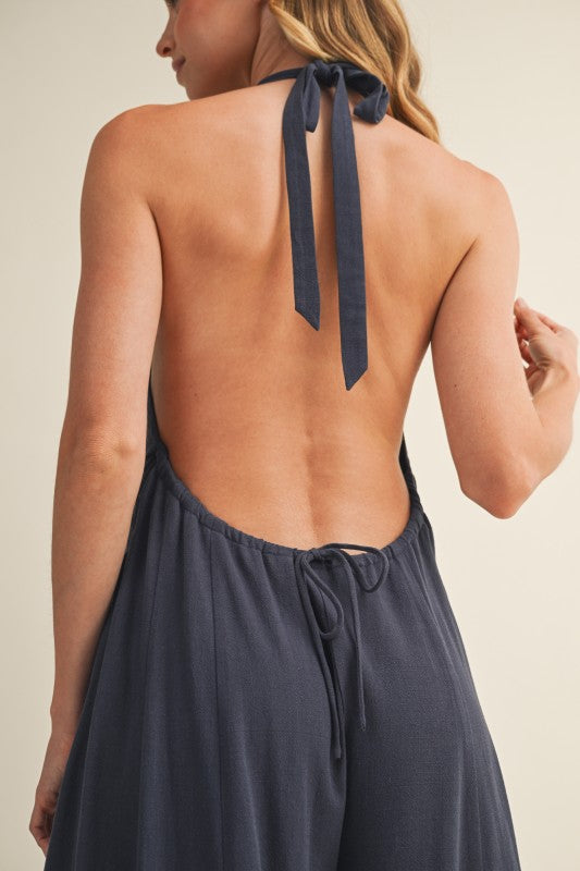 Wide Leg Halter Jumpsuit