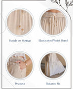 Mixed Pattern Ruffle Pants