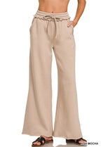 Exposed Seam Wide Leg Sweatpants