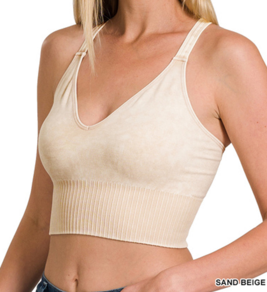 Washed Crisscross Seamless Bra