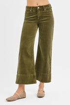 High Rise Crop Corduroy Pants