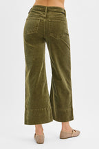 High Rise Crop Corduroy Pants