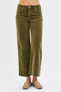 High Rise Crop Corduroy Pants
