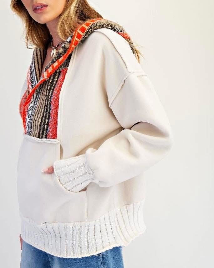 Knitted hooded sweater