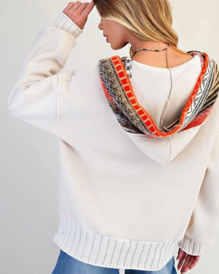 Knitted hooded sweater