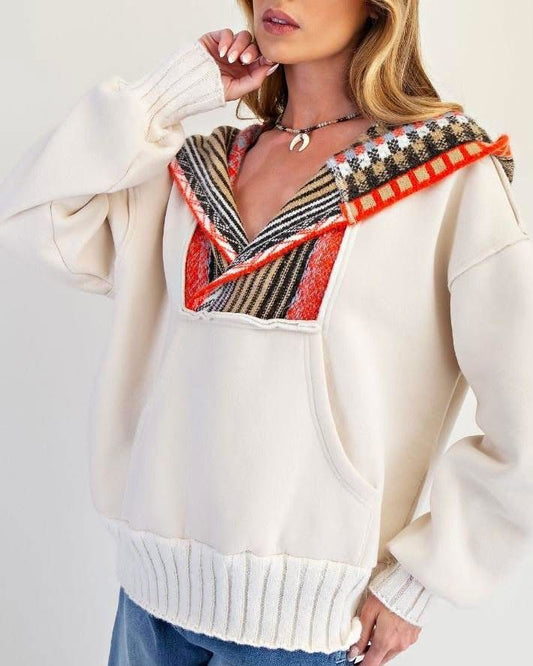 Knitted hooded sweater