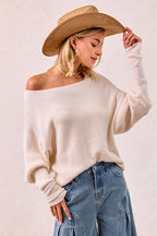 Waffle Knit off the shoulder top