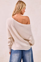 Waffle Knit off the shoulder top