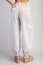 Washed Striped Jogger Pants