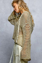 Star Crochet Hooded Top