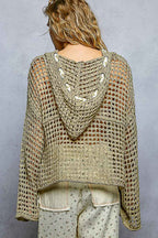 Star Crochet Hooded Top