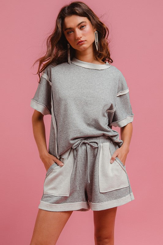 French Terry Round Neck Top