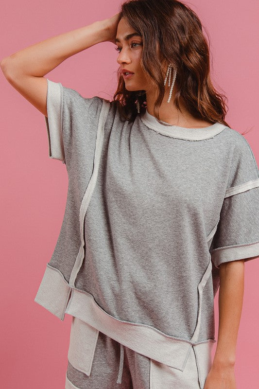 French Terry Round Neck Top