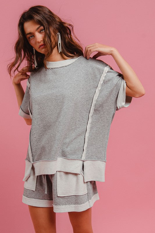 French Terry Round Neck Top