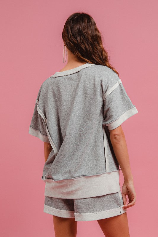 French Terry Round Neck Top