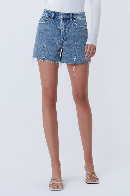 Vervet High-Rise Embroidered Shorts