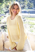 Crochet Open Knit Scallop Trim Sweater