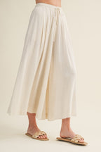 Linen Wide Leg Culottes Pants