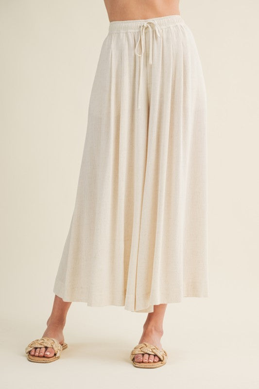 Linen Wide Leg Culottes Pants