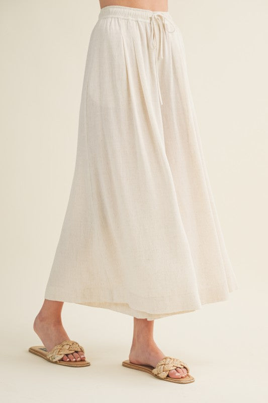 Linen Wide Leg Culottes Pants