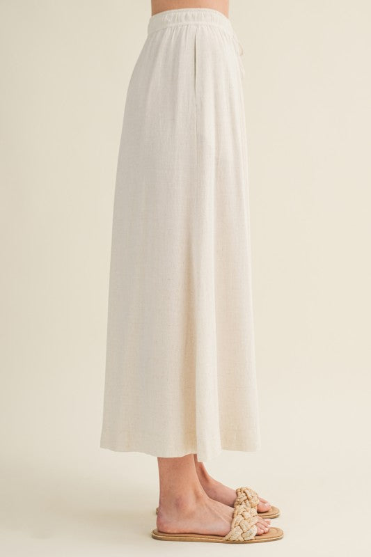 Linen Wide Leg Culottes Pants