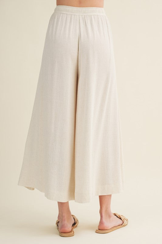 Linen Wide Leg Culottes Pants