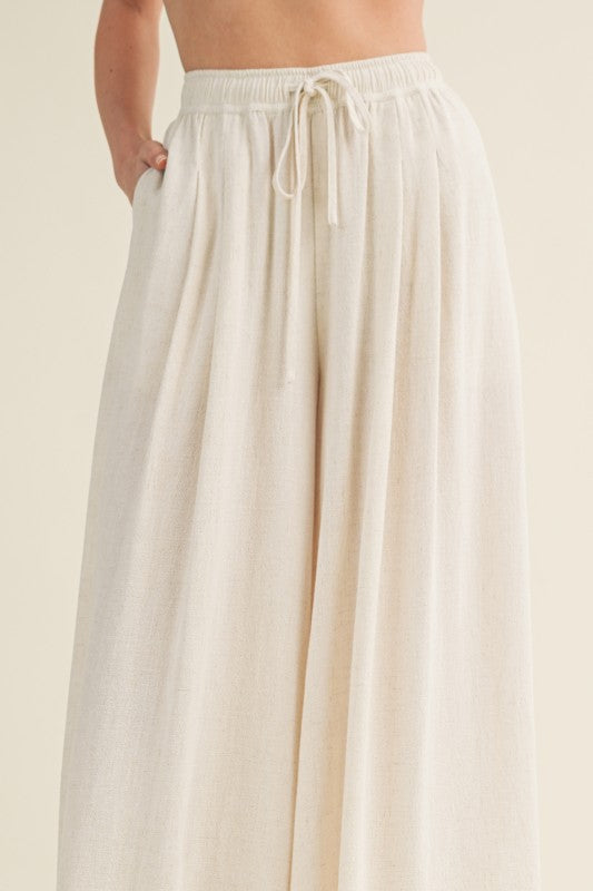 Linen Wide Leg Culottes Pants