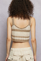 Knit Embroidered Cropped Tank