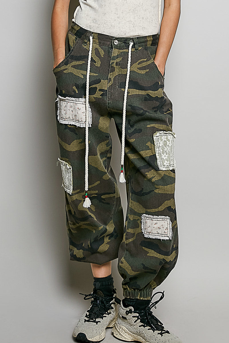 Patched Camo Jogger Pants