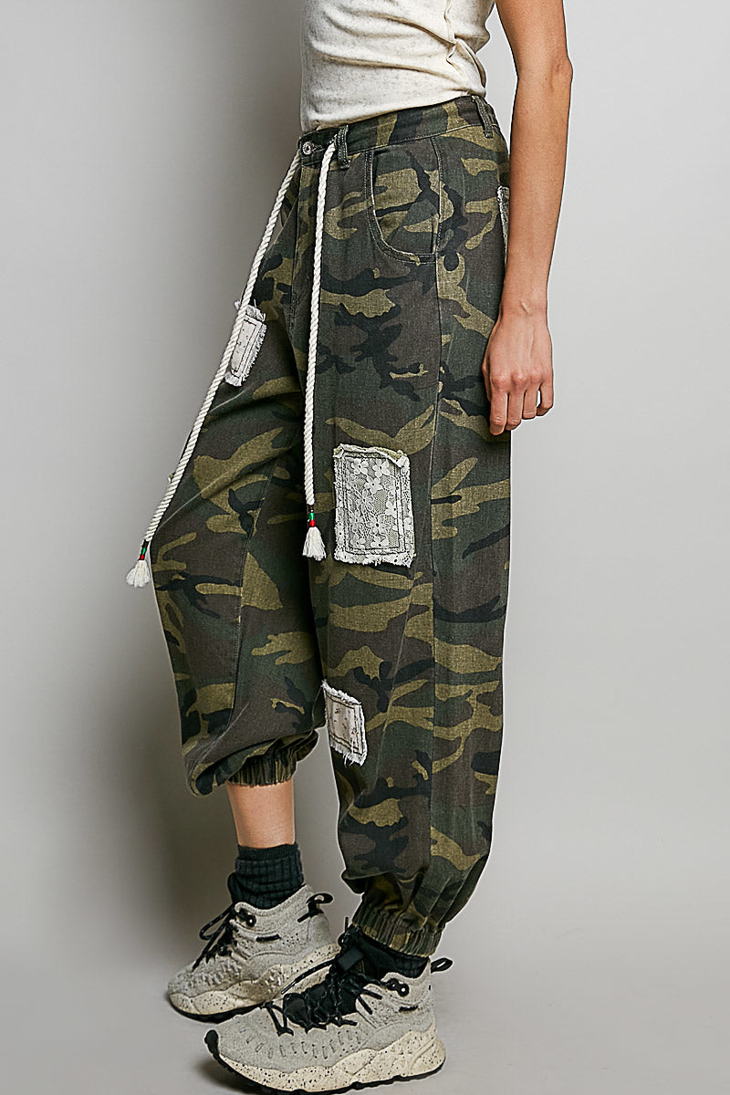 Patched Camo Jogger Pants