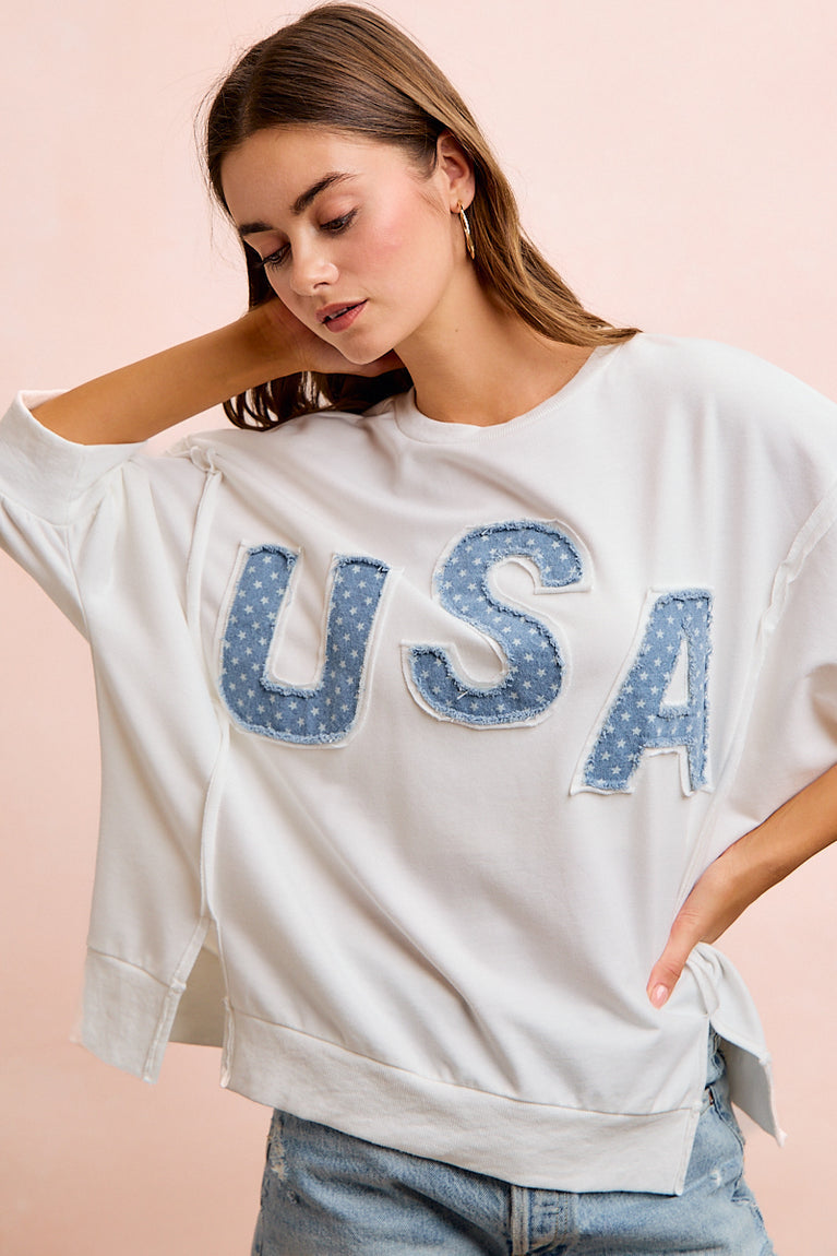 USA Patchwork Terry Top